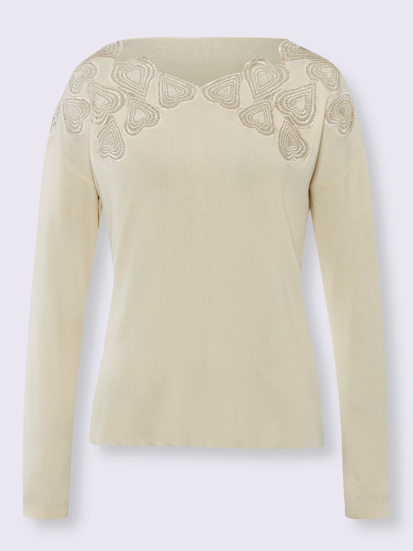 Pull dentelle en forme de cœur