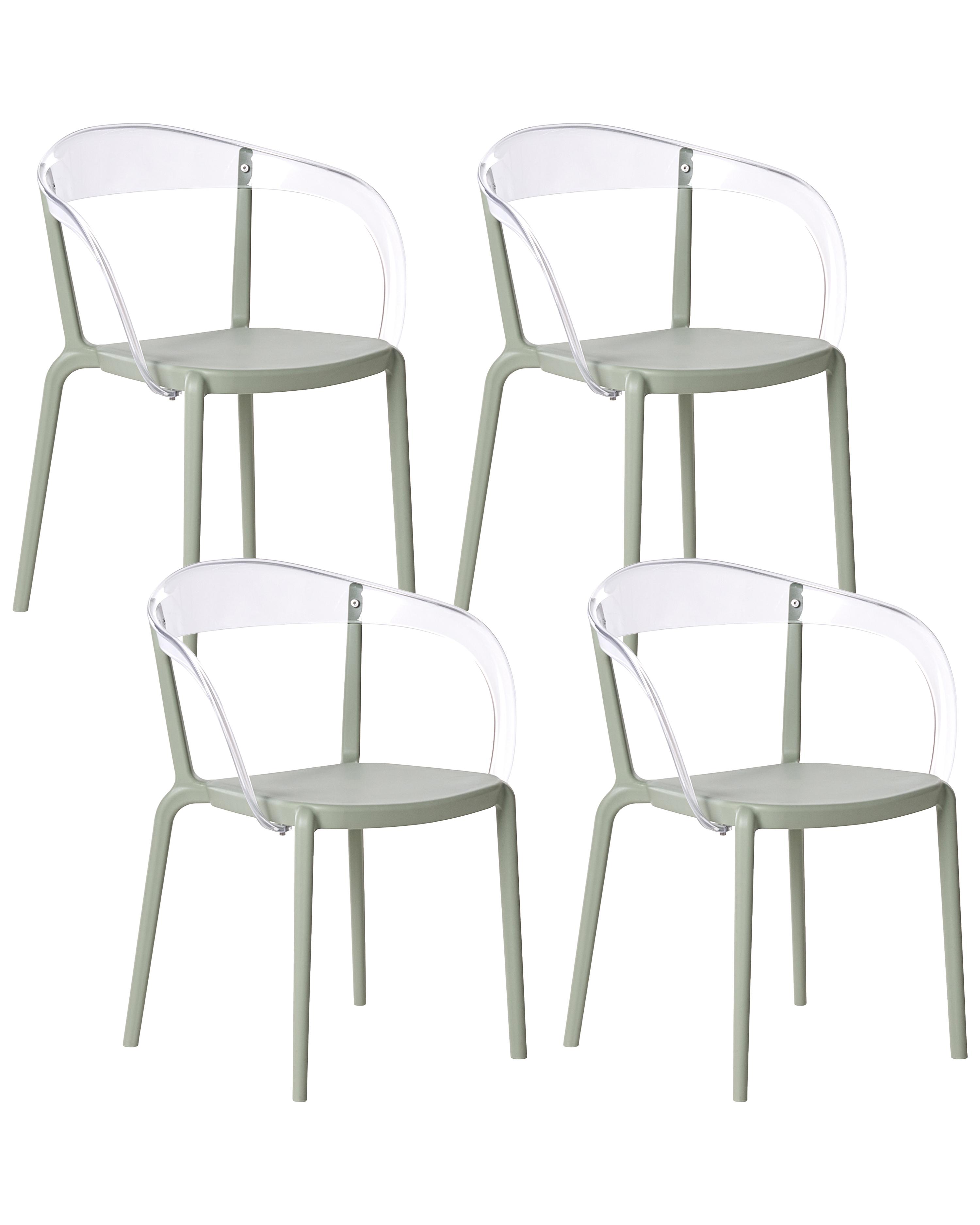Set van 4 tuinstoelen MALEVIZI stapelbaar Lichtgroen