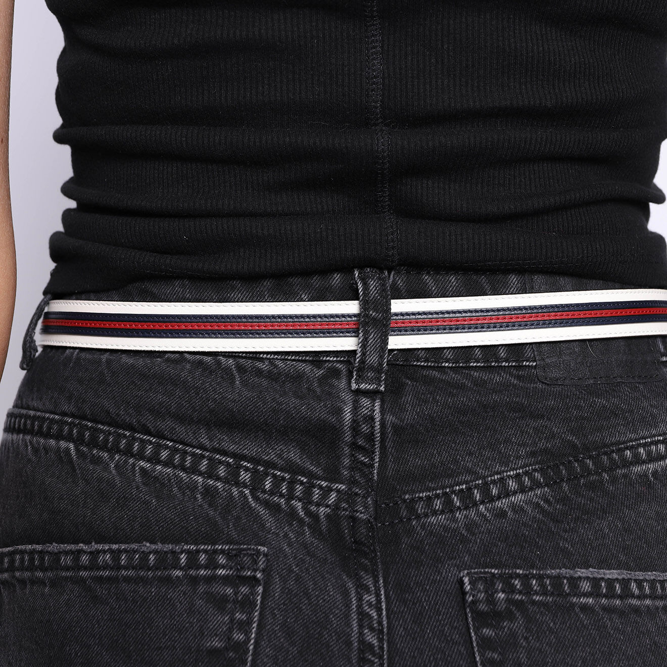 Gucci Ceinture en Cuir blanc/marine/rouge Etat: Parfait état - Largeur 1.5 cm