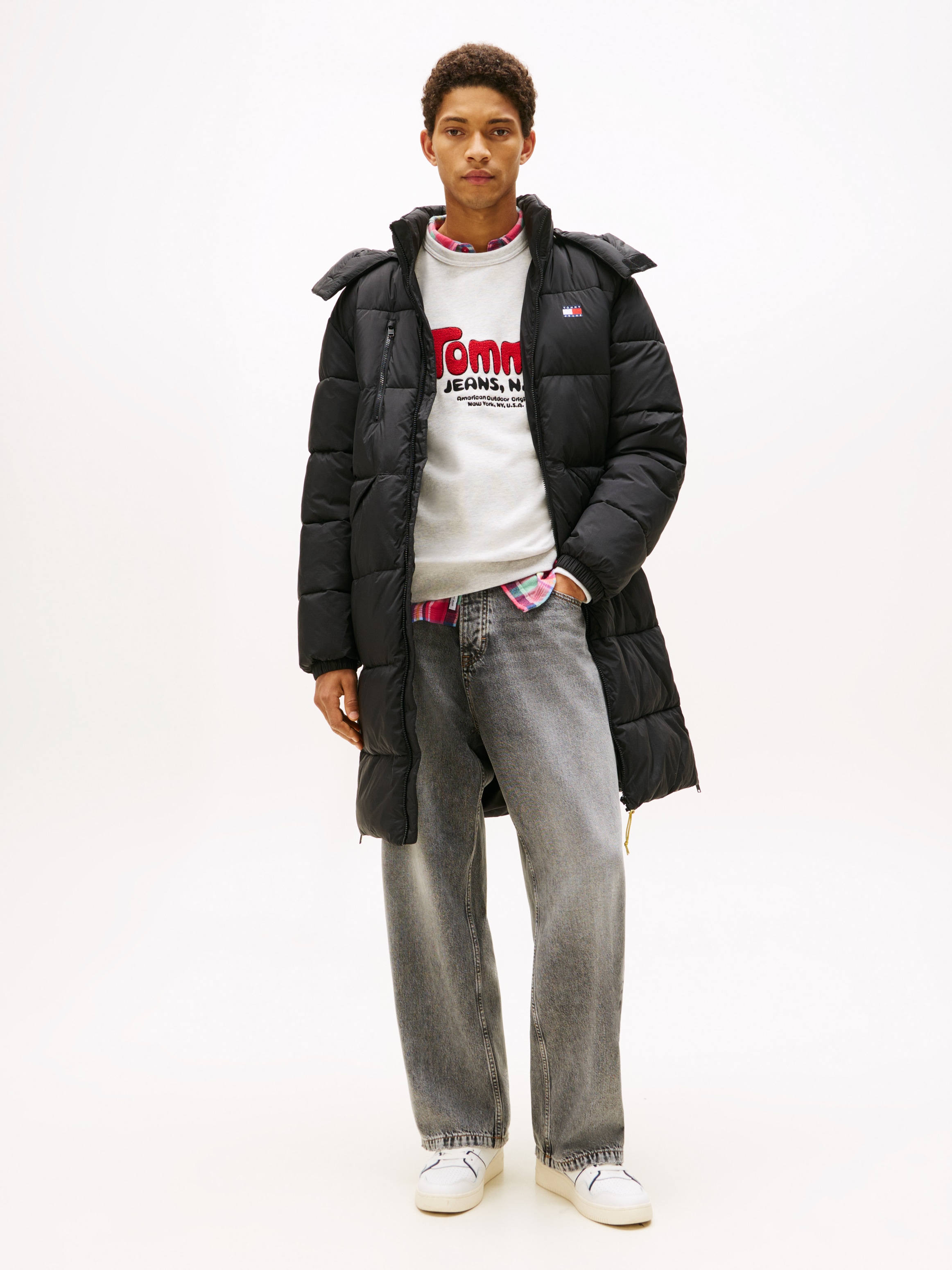 Tommy Jeans Steppmantel »VAIL MAXI PARKA«, Regular fit mit abnehmbarer Kapuze