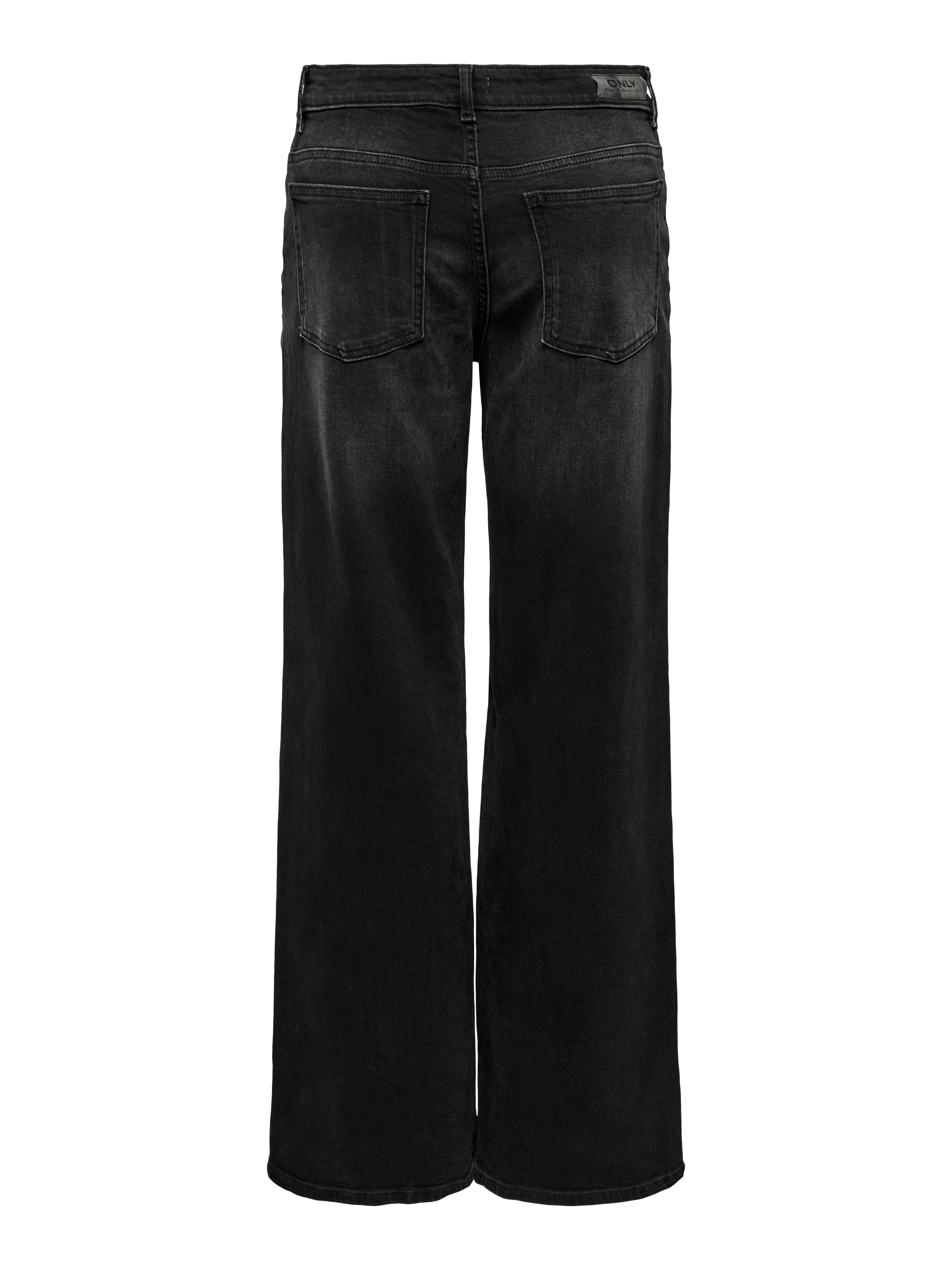 ONLCHRIS Mittlere Taille Weiter Beinschnitt Jeans Washed Black
