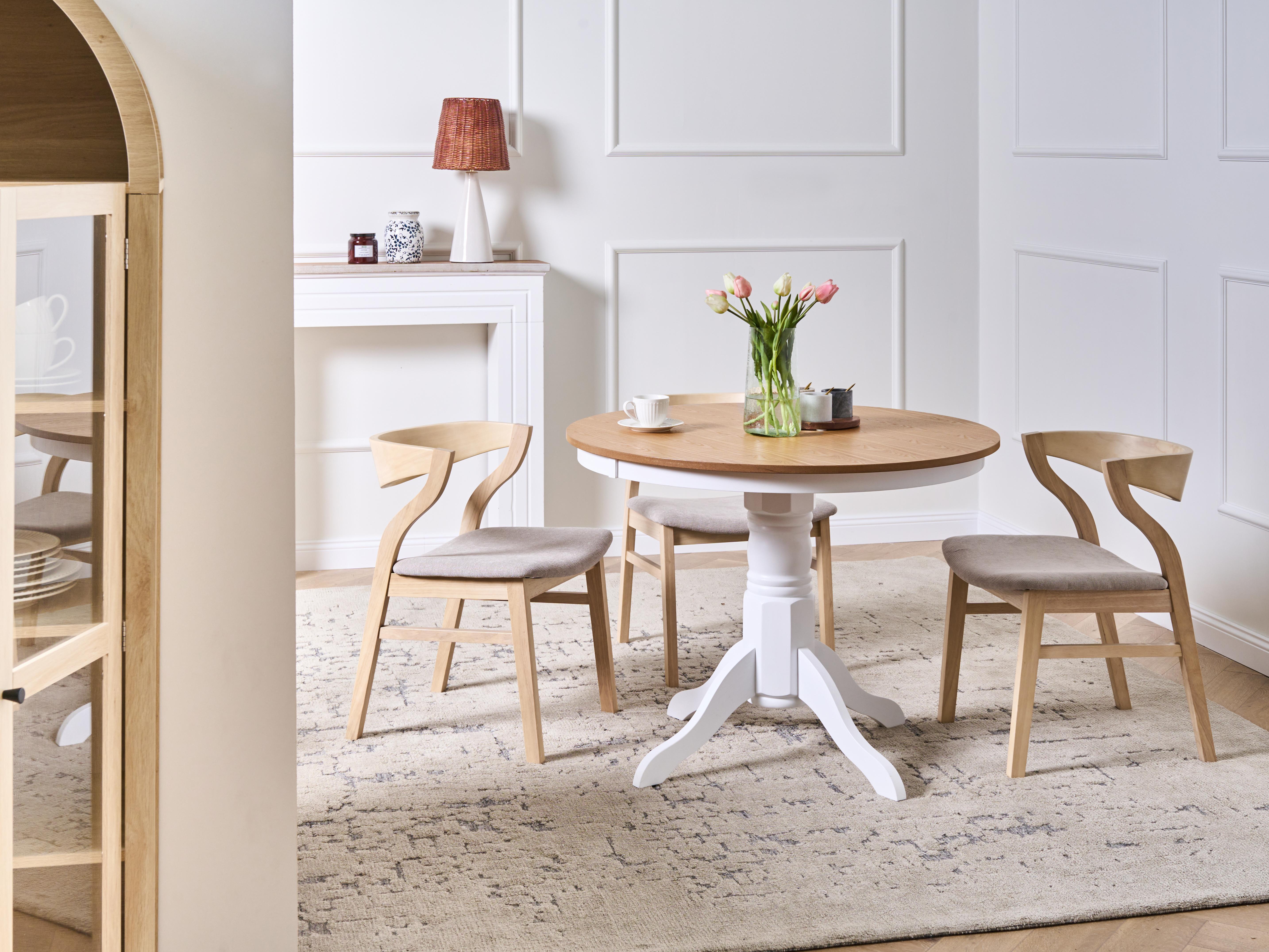 Eettafel AKRON Licht essenhout 100 cm Hout 100 cm