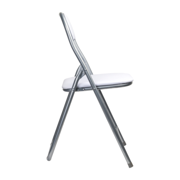 Klapstoel wit gecoat PVC metaal opklapbaar