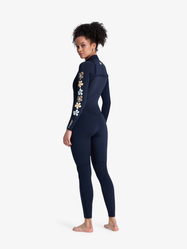 3/2 Swell Natural Combinaison de surf zip poitrine Noir Femme