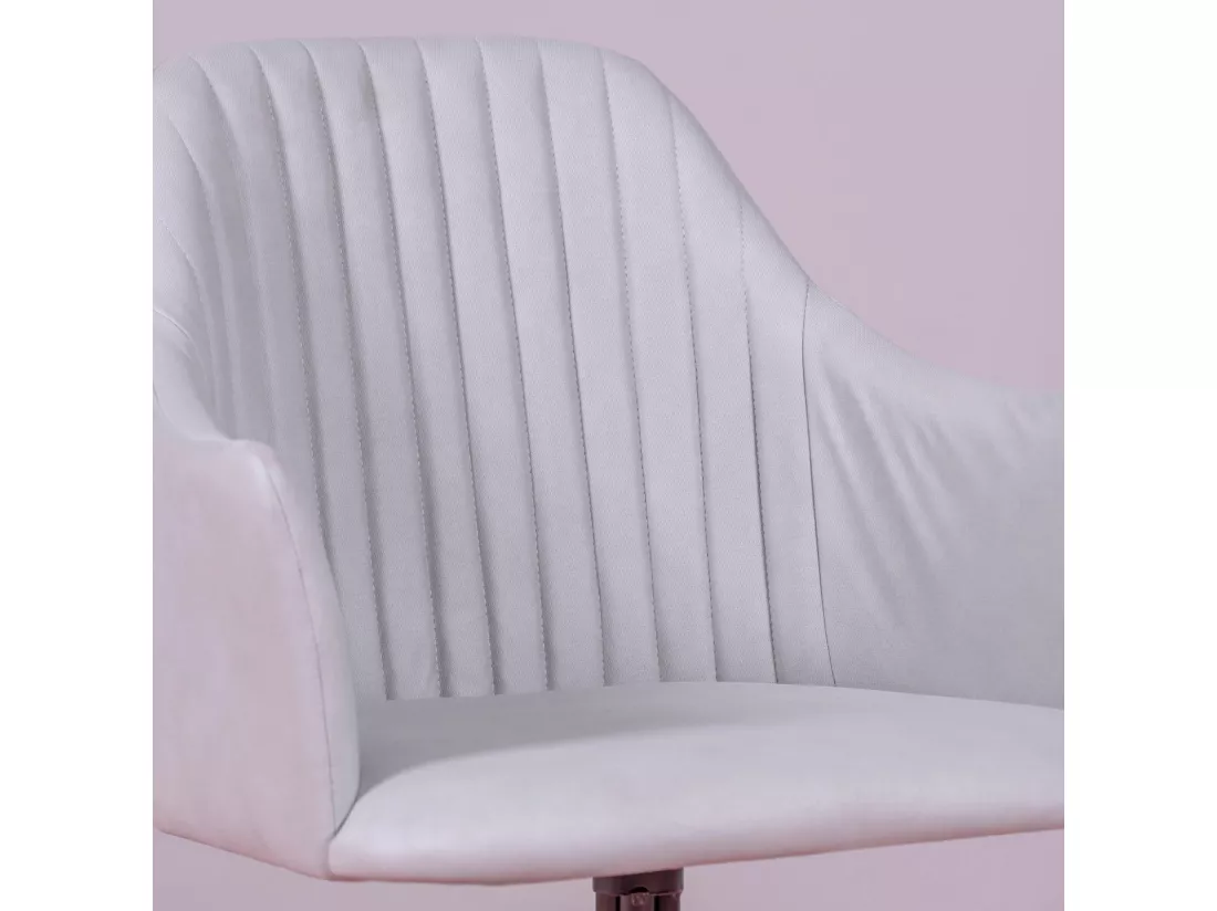 Chaise de bureau rembourrée en tissu vintage - Skyline - Gris clair