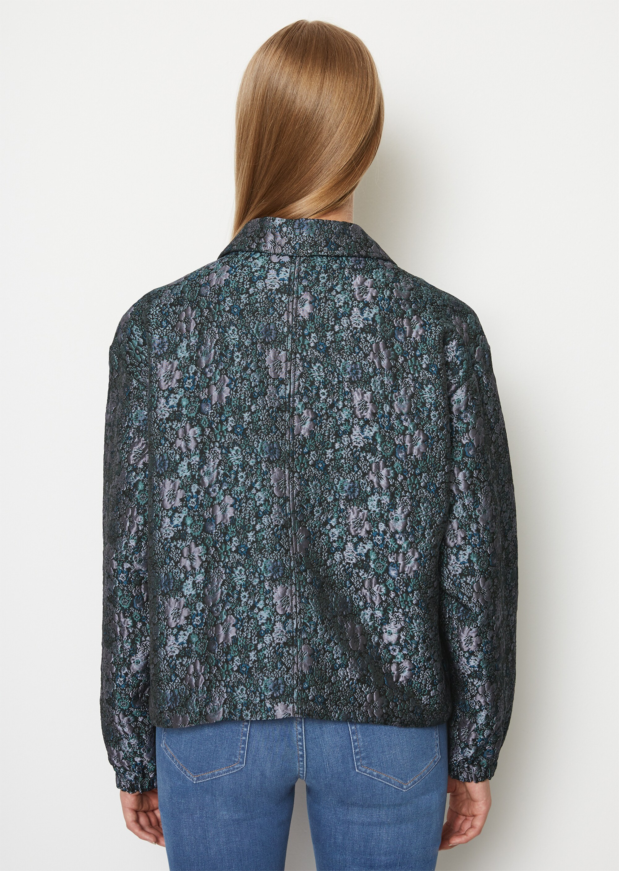 Overshirt looseaus Jacquard-Brokat