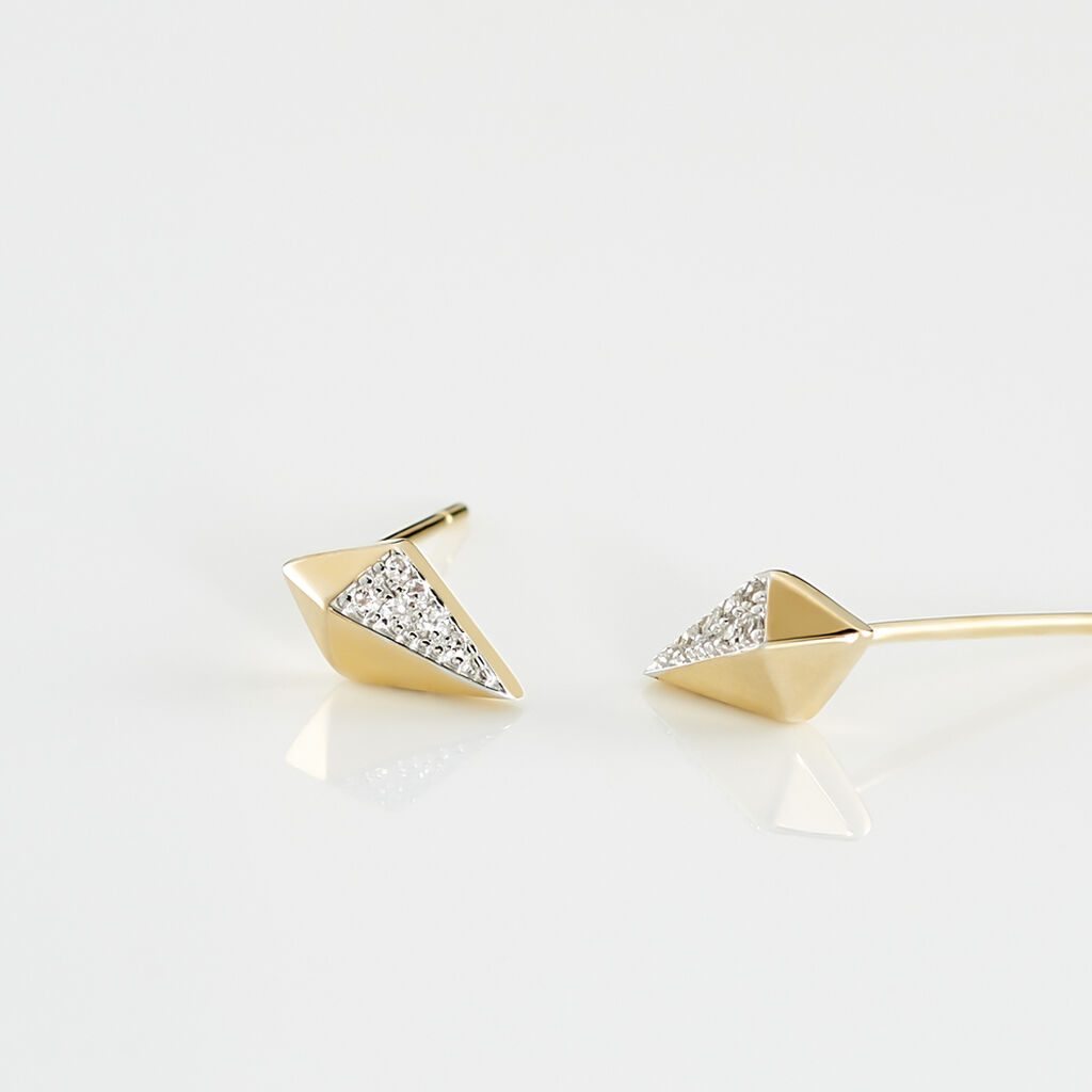 Boucles D'oreilles Puces Lizia Or Jaune Diamant