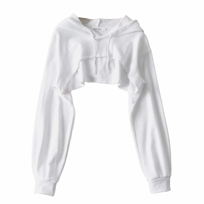 Reknovine - Lange mouwen effen cropped hoodie