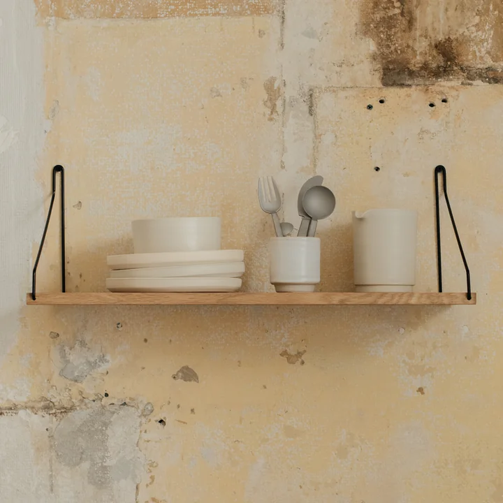 Frama - Shelf Regal 60 x 20 cm, Eiche / Messing