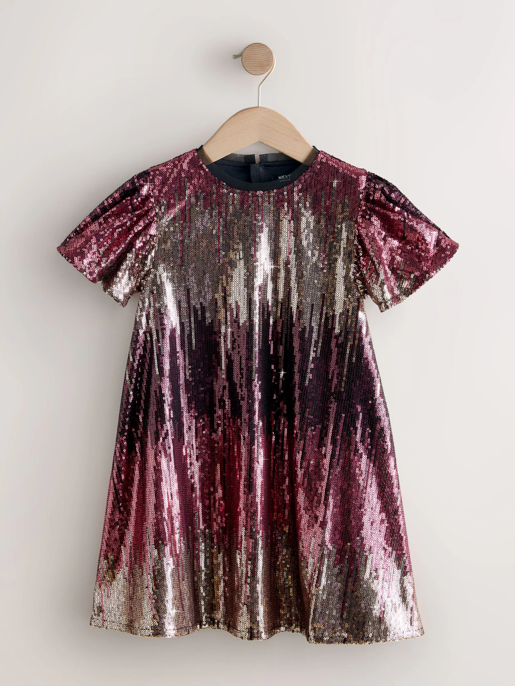 Berry Pink Ombre - Feestjurk met pailletten (3-16jr)