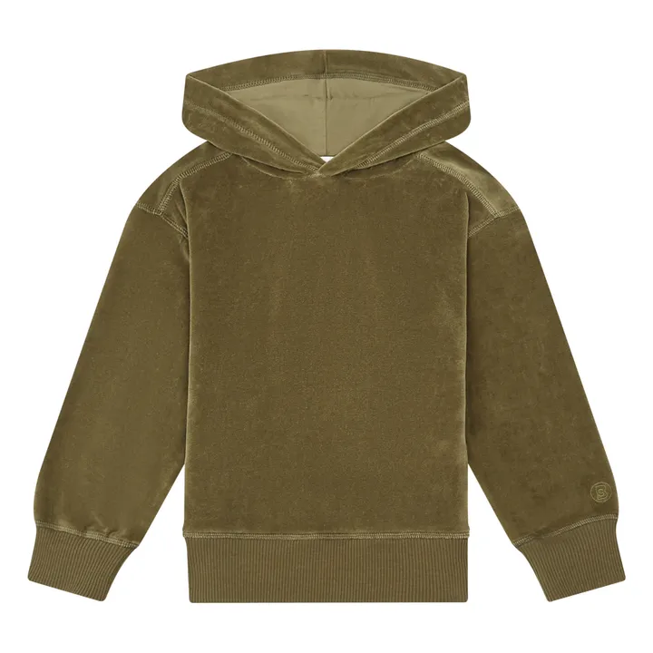 SMALLABLE BASICS Hoodie en Velours Garçon | Vert kaki