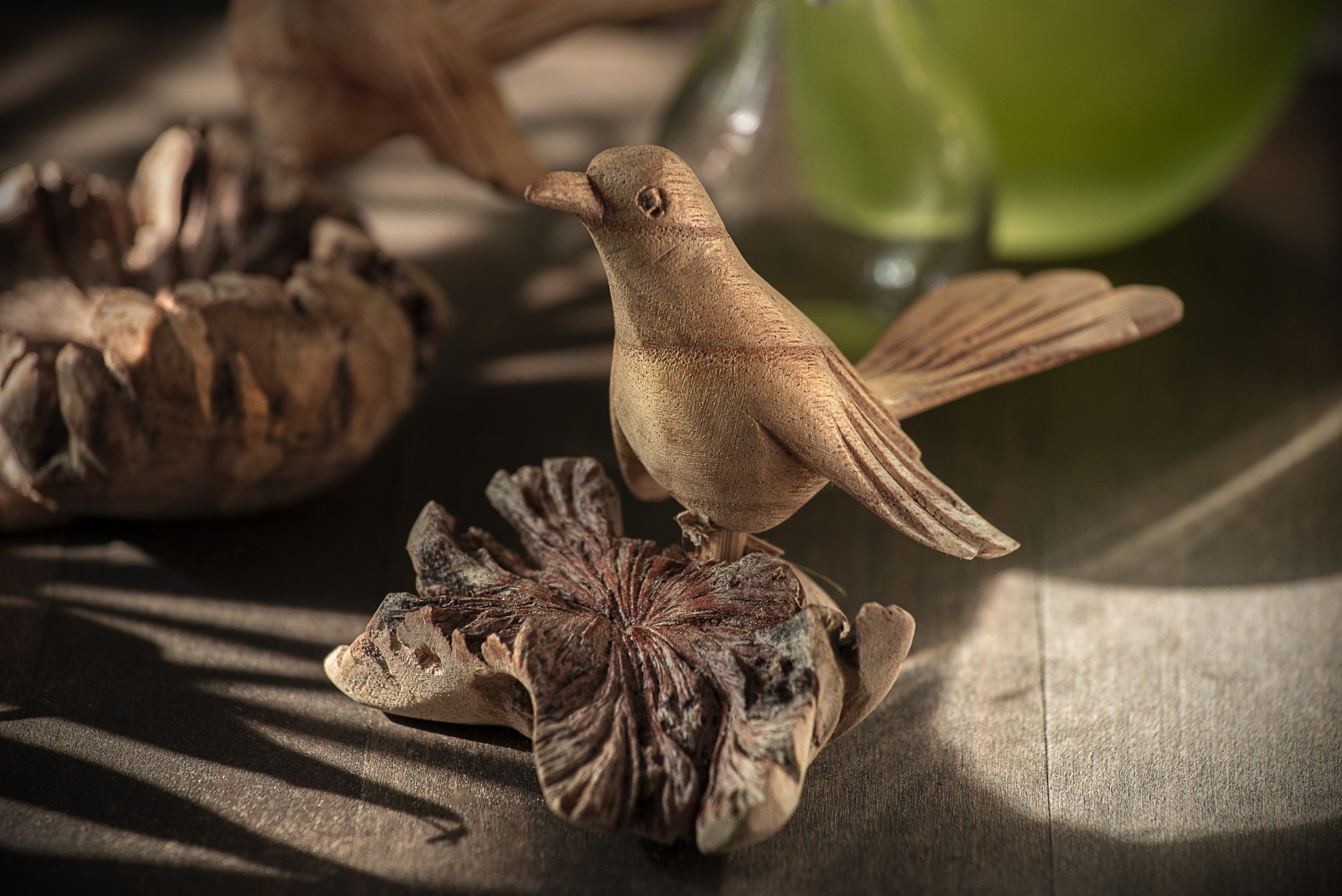 Figur 'Vogelnest' aus Holz, B 13 cm, H 10 cm, L 7 cm von fischer's lagerhaus