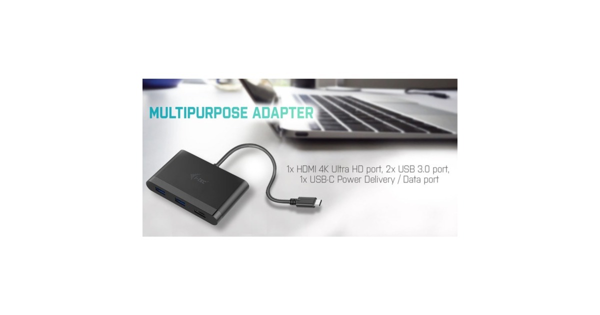 i-tecUSB-C > HDMI PD/Data Travel adapter  (Zwart, 0,13 meter)