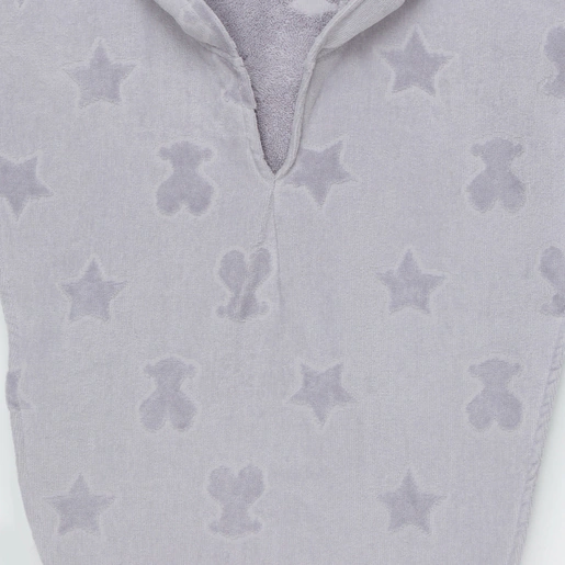 Poncho de tecido atoalhado cinza Rus MS