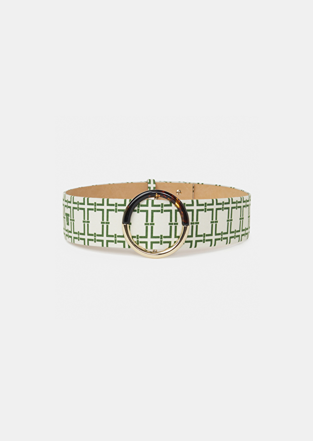Ceinture Laurenécrue à motif graphique vert