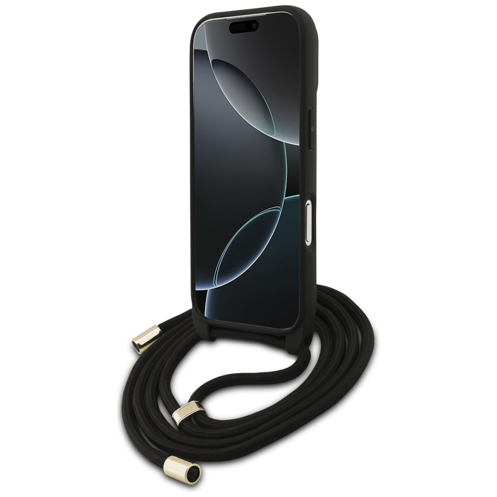 (130cm) iPhone 17 Pro Necklace Hardcase Hülle Crossbody 4G Big Logo Cord Strap   Handykette (GUHCP17LP4GMGCRW) - Braun