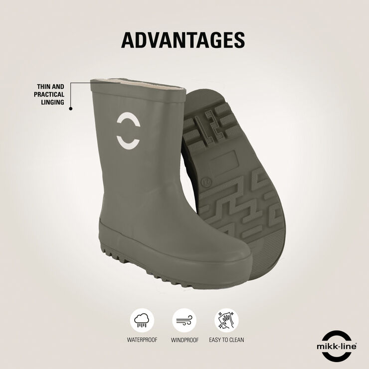 Mikk-Line Wellies - Solid Dusty olive