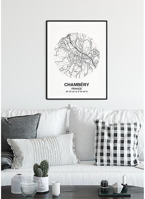 POSTER CARTE CHAMBERY