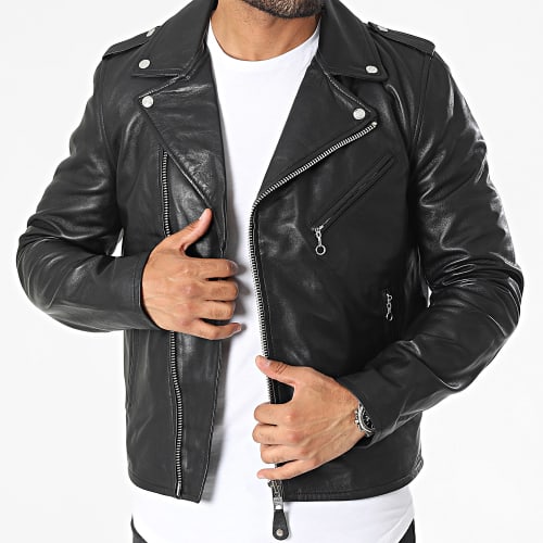 Veste Cuir LC1140 Noir