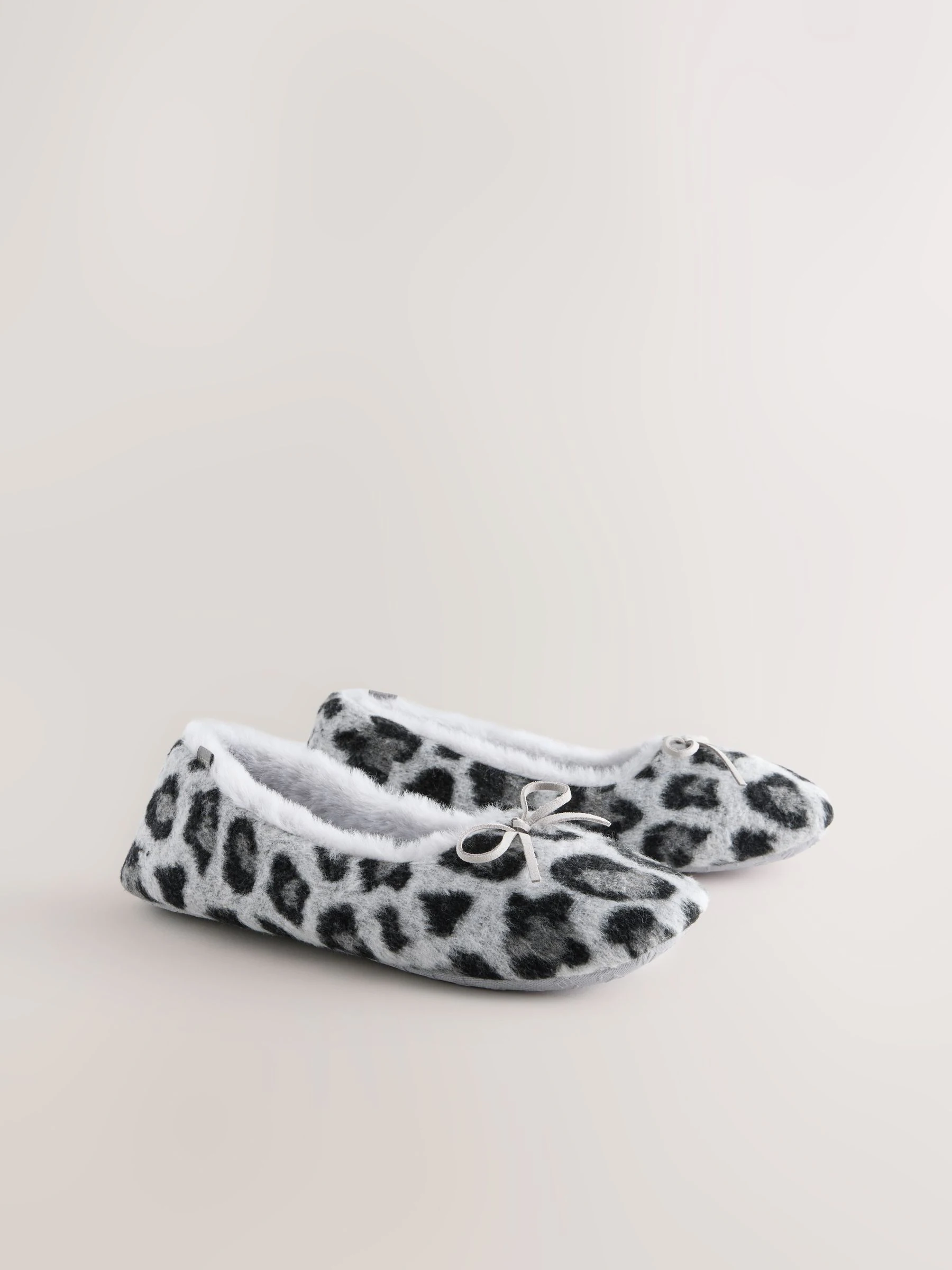 Grijs met dierenprint - Ballerina Flat Slippers