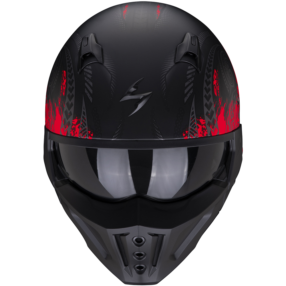Scorpion - Casque Covert-X Tattoo Noir Mat / Rouge