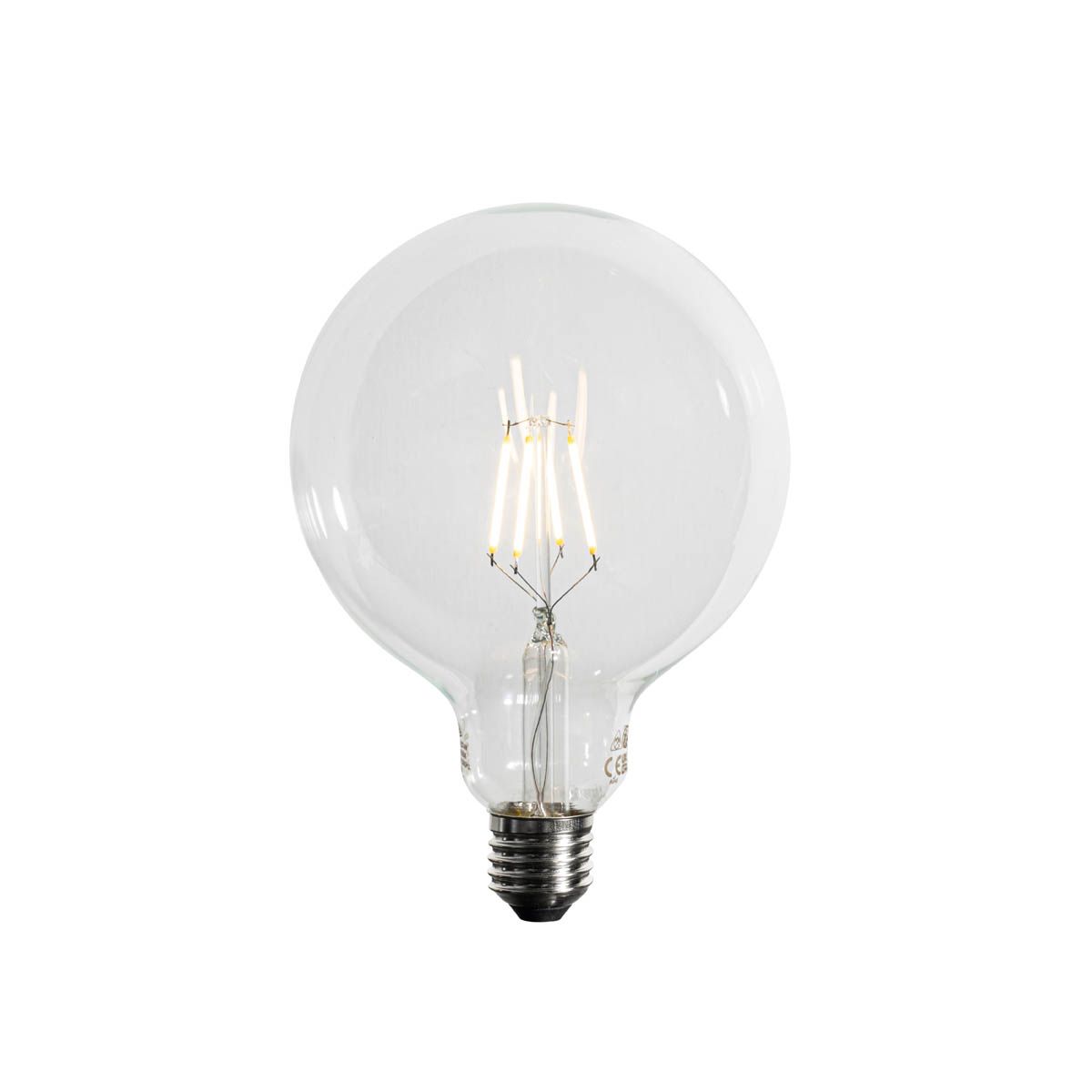 Set van 5 E27 3-staps dimbaar LED spiraal filament G125 4W 450 lm 3000K