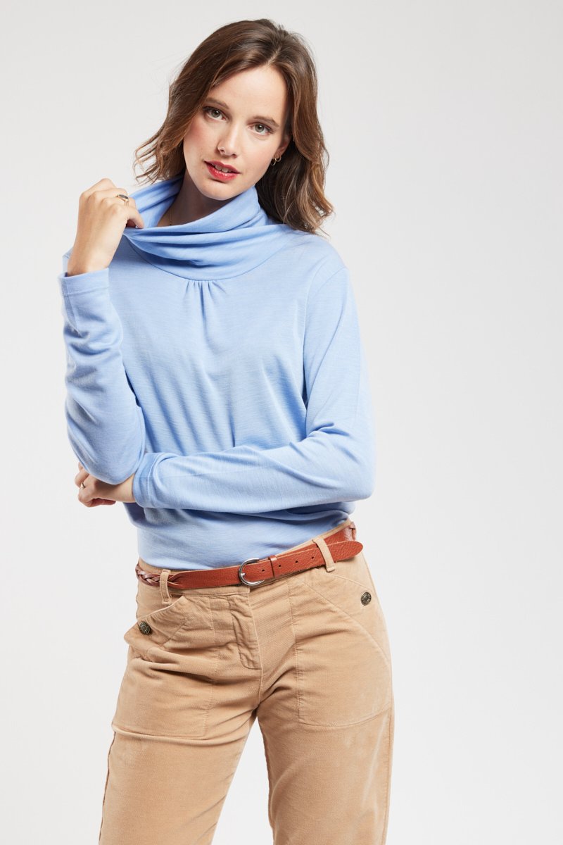 Sous pull col roulé - laine et tencel