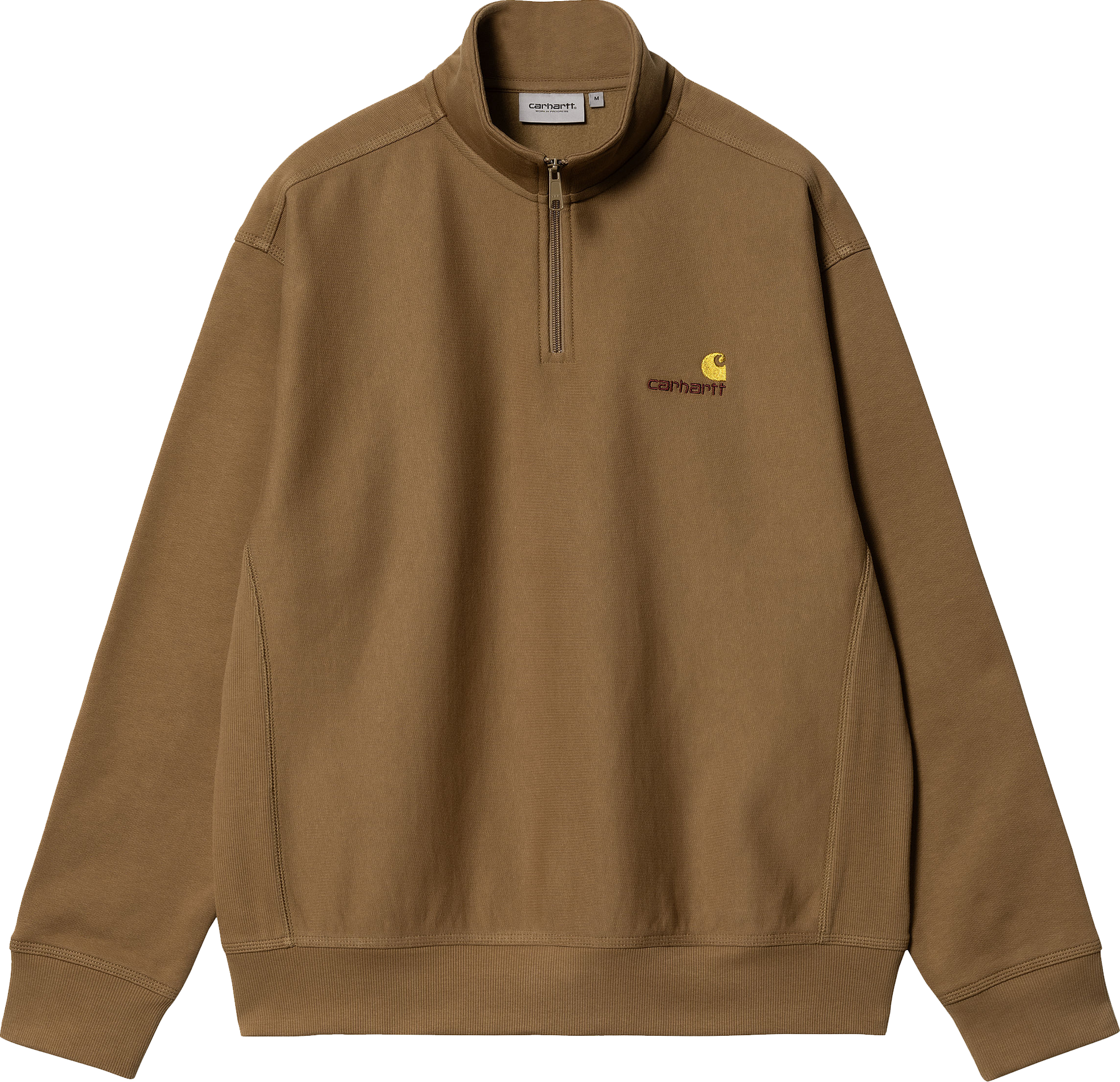 Carhartt WIP Half-Zip American Script Sweatshirt Braun