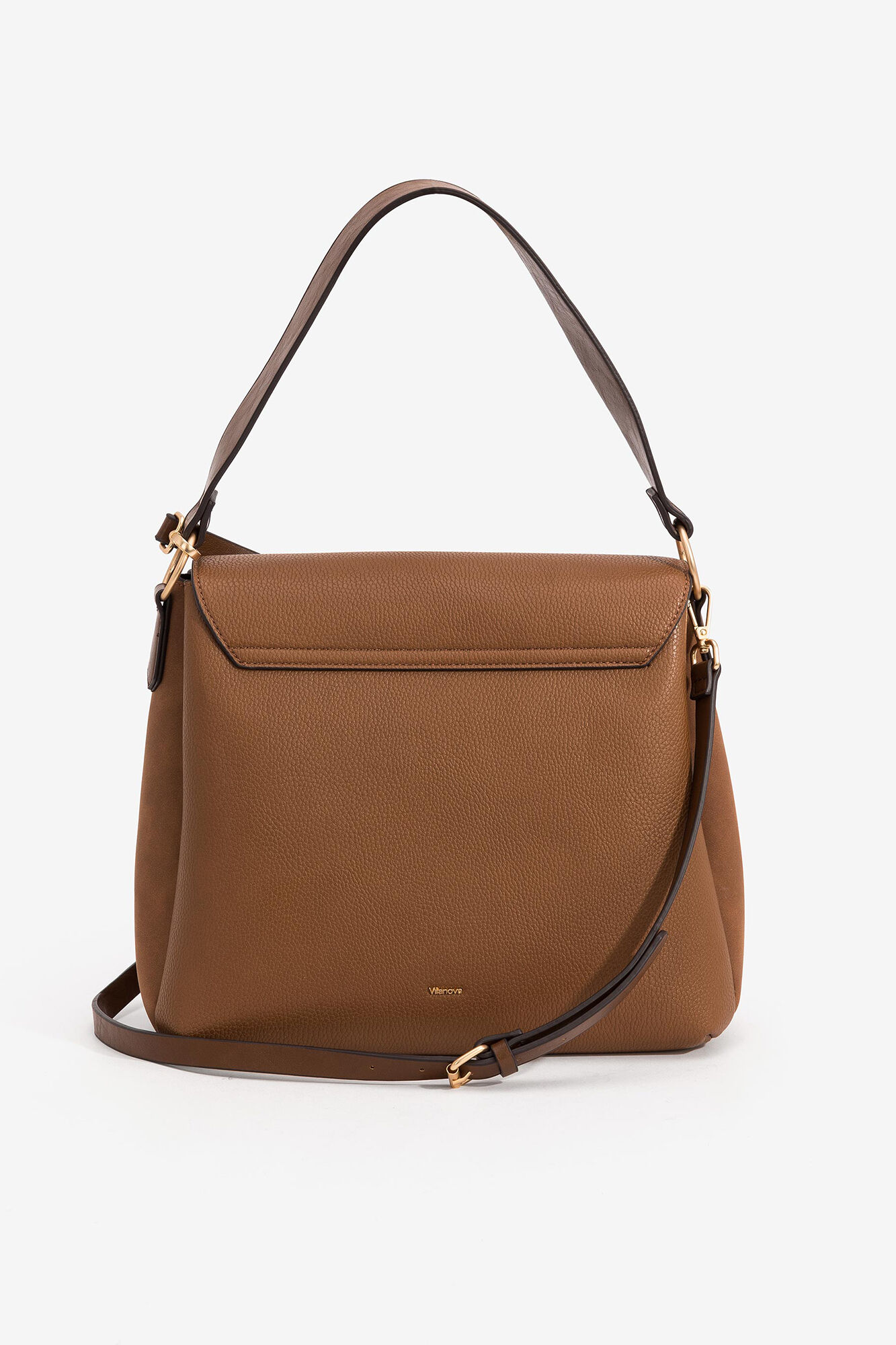 Bolsa de ombro combinada - Marrom escuro