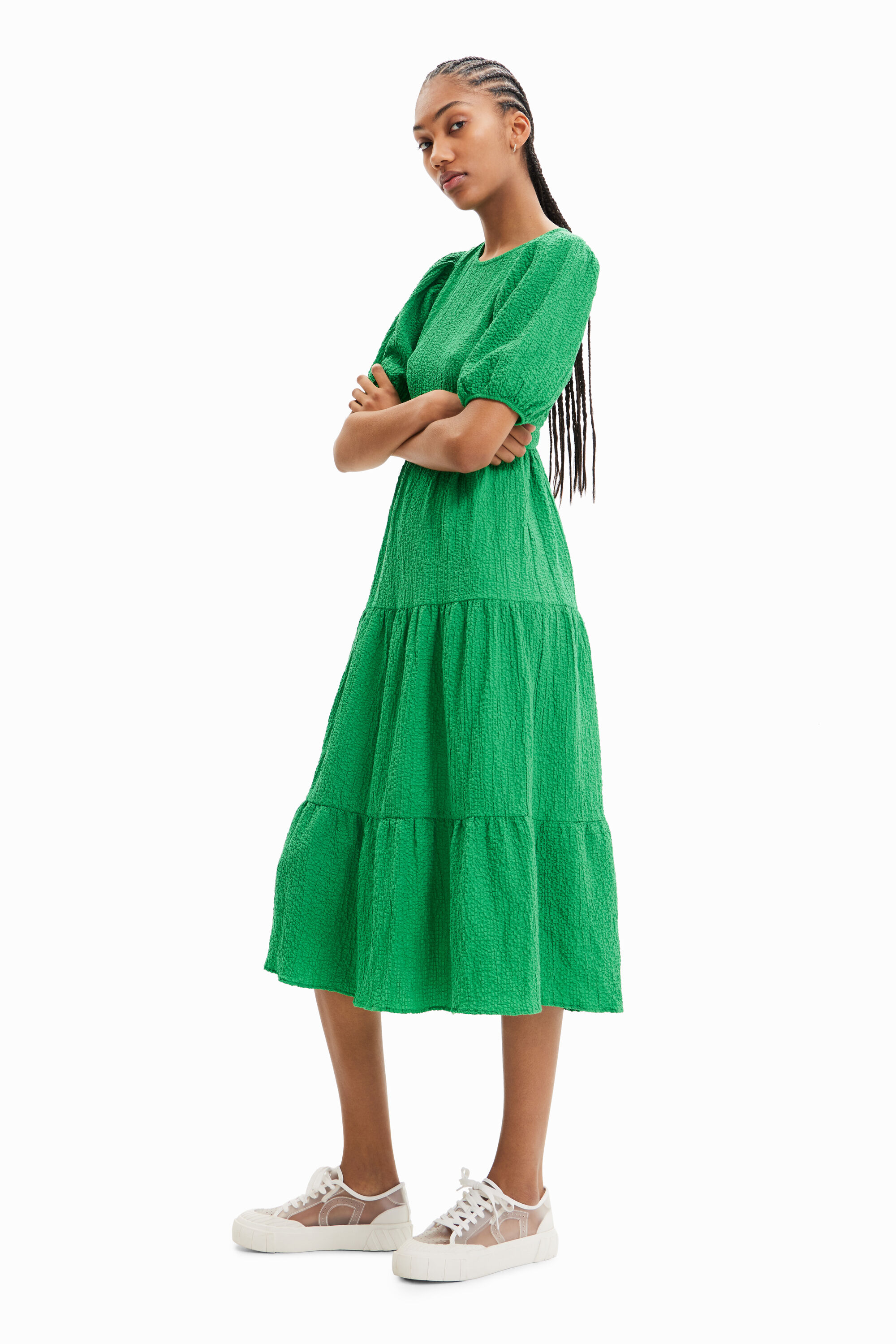Robe midi décolleté dos