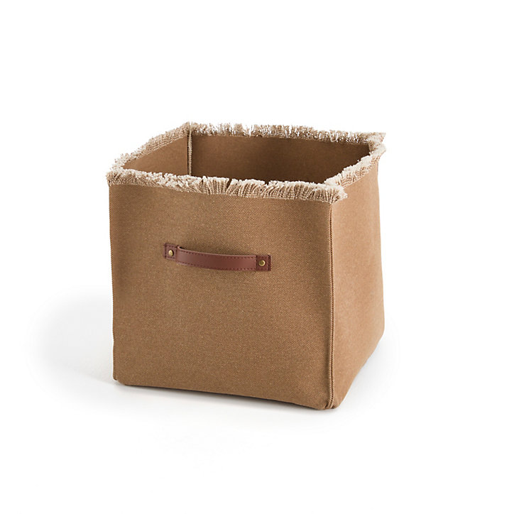 Panier de rangement à franges en forme de cube camel