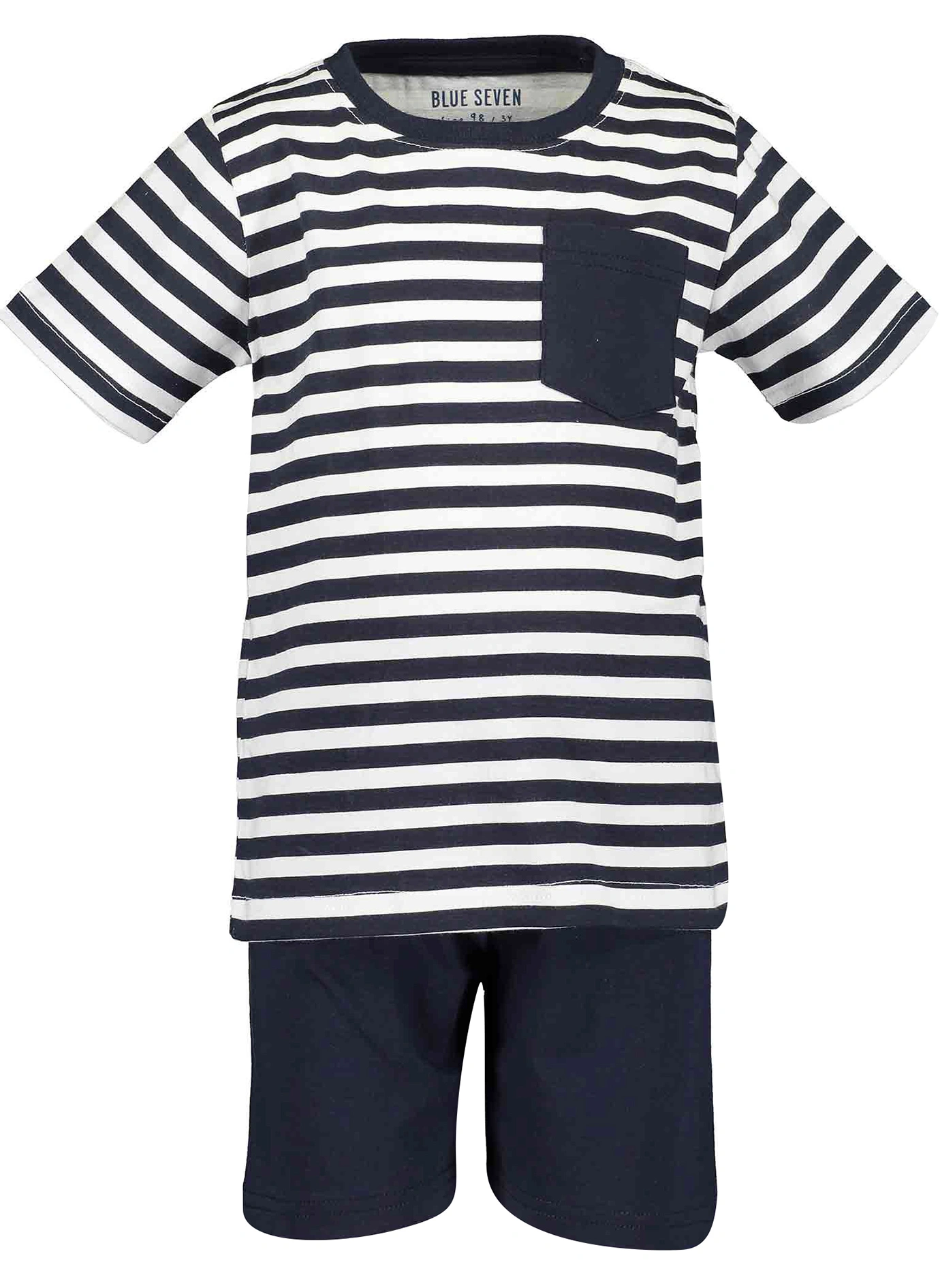 Schlafanzug kurz STRIPES in dunkelblau