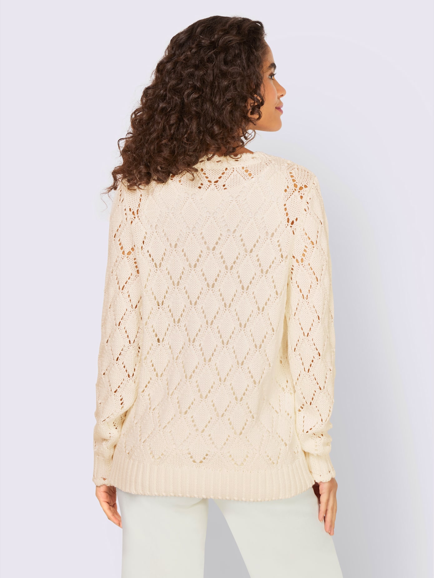 Veste en tricot motif ajouré léger