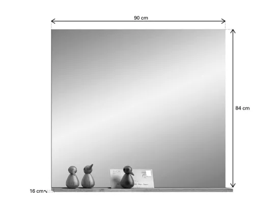 Miroir avec étagère – Gris anthracite et chêne clair – SELMA