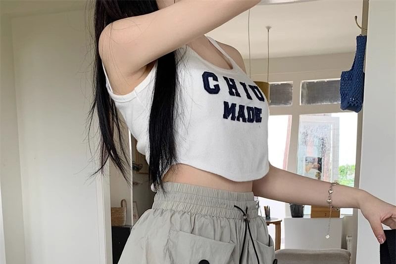 Honey River - Hoge taille, effen, wijde cargoshorts