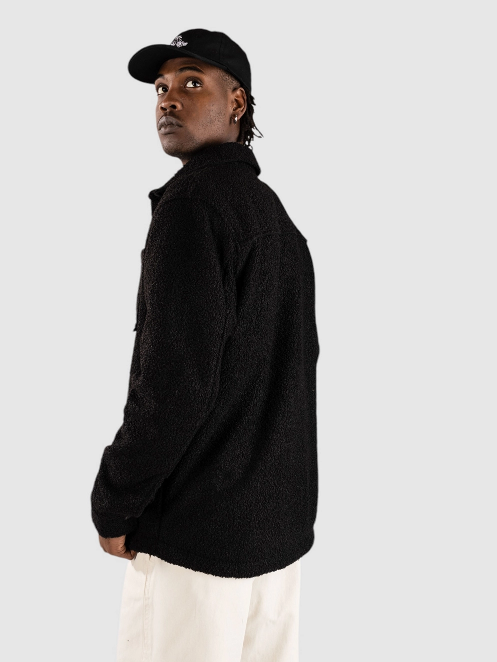 Fat Moose Ace Boucle Shirt black