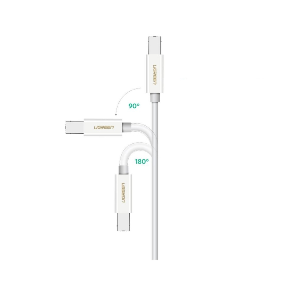 (1.5m) USB C auf USB B Kabel für Drucker / Scanner / Festplatten (480Mbit/s) - Weiss
