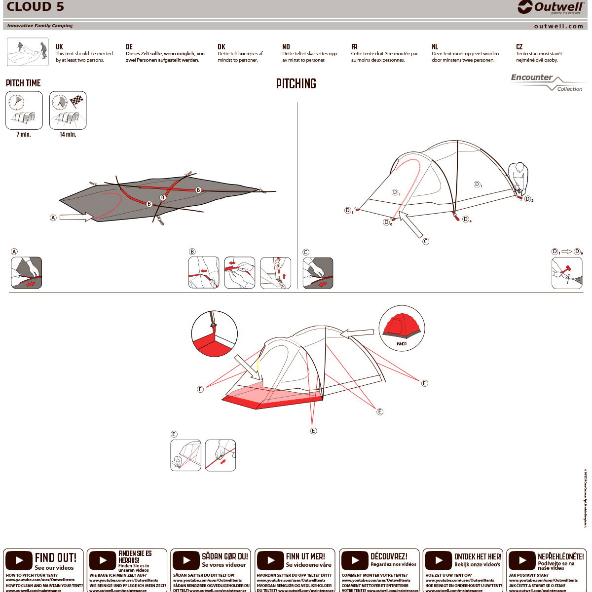 Outwell Cloud 5 campingtelt (Green)