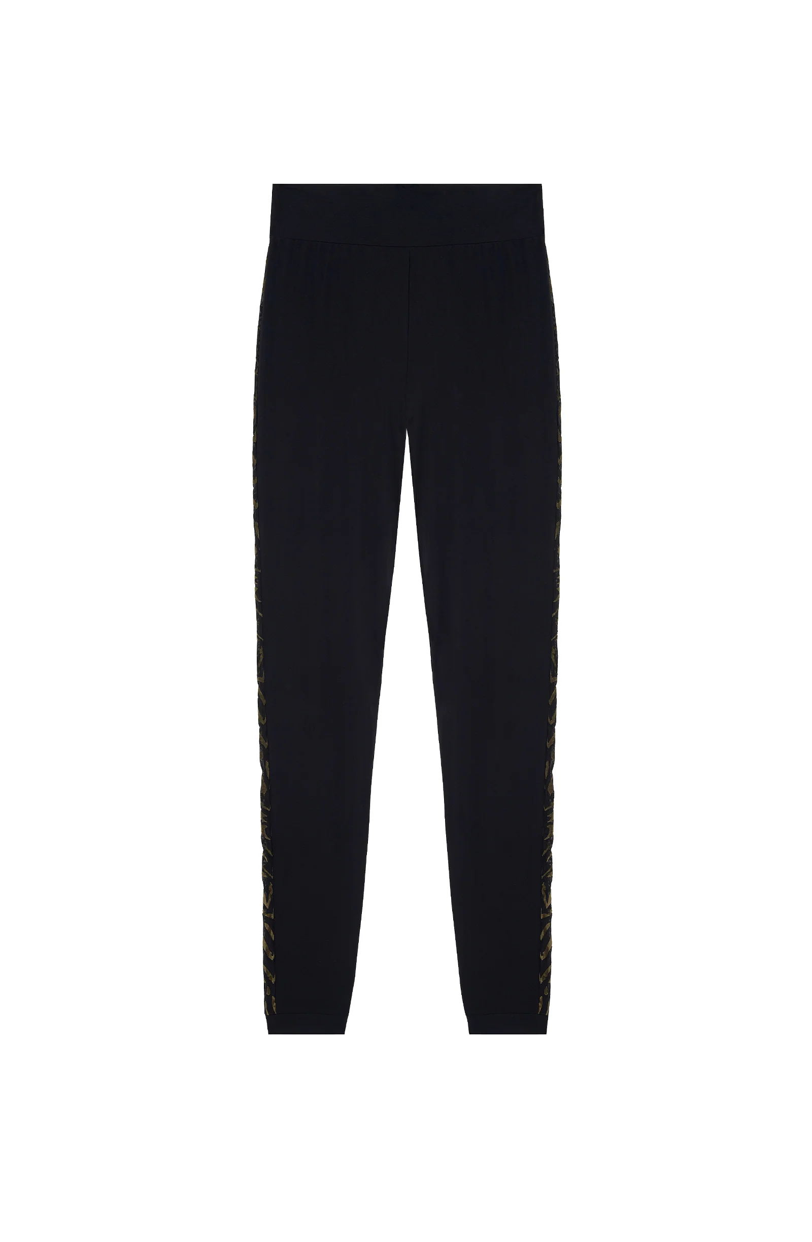 cyria Legging noir et bande résille tigre sur les côtés Noir/kaki