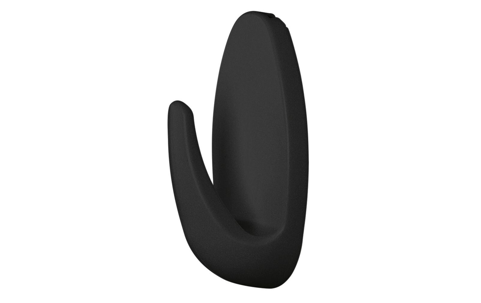 Klebehaken Powerstrips Small Oval, SchwarzOvaler Haken zum Aufhängen von leichten Gegenständen