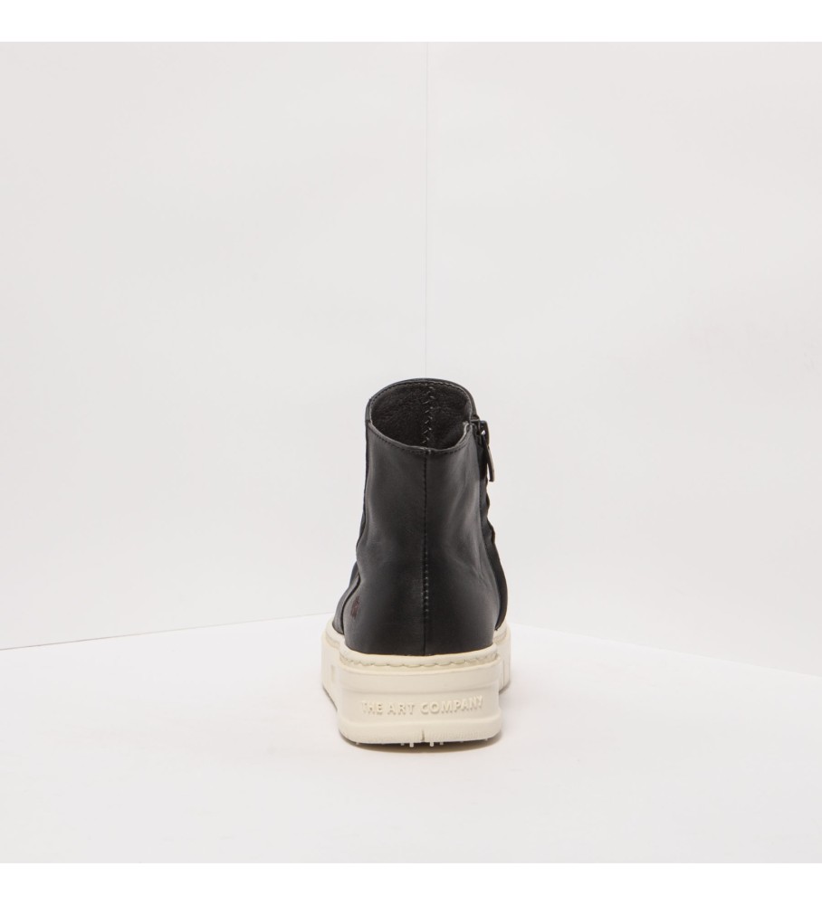 Botas de tornozelo Art em couro preto