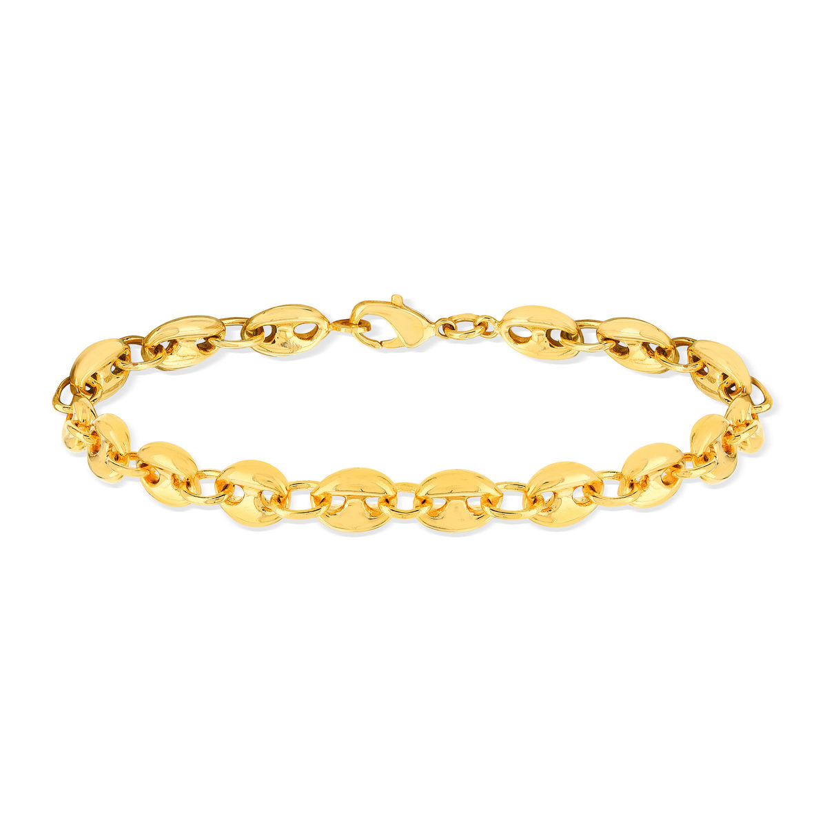 Bracelet plaqué or maille grain de café 21 cm