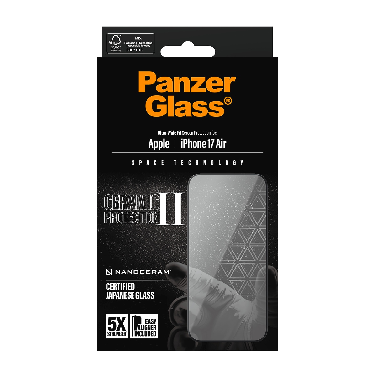 CARE by PanzerGlass Displayschutzglas »Ceramic II Ultra-Wide Fit Screen Protector« für Apple iPhone Air Displayschutzfolie, Schutzfolie, Bildschirmschutz, kratz- & stossfest