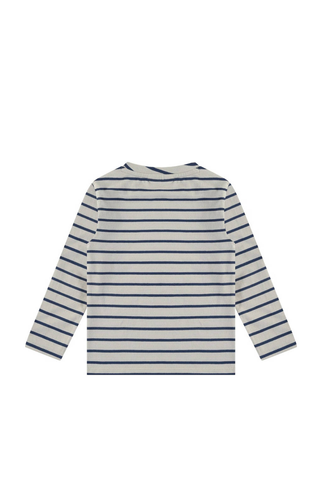 Stains&Stories gestreepte longsleeve ecru/blauw