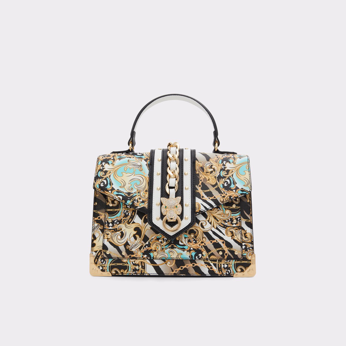 Baro Black Synthetic Mixed Material Women Handbags