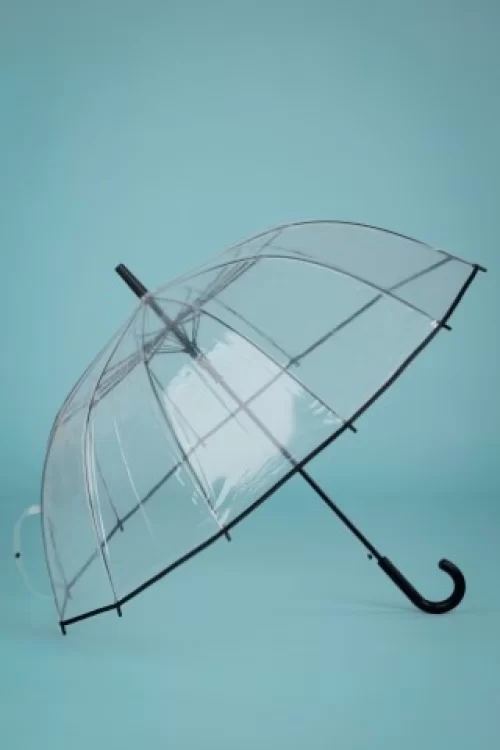 So Rainy Transparante koepelparaplu in zwart