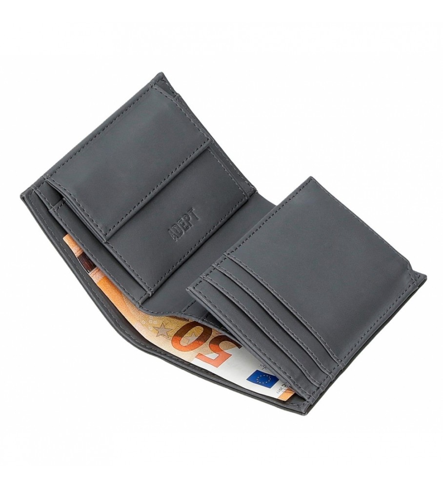 Carteira vertical Joumma Bags Adept Mark com porta-moedas, cinza
