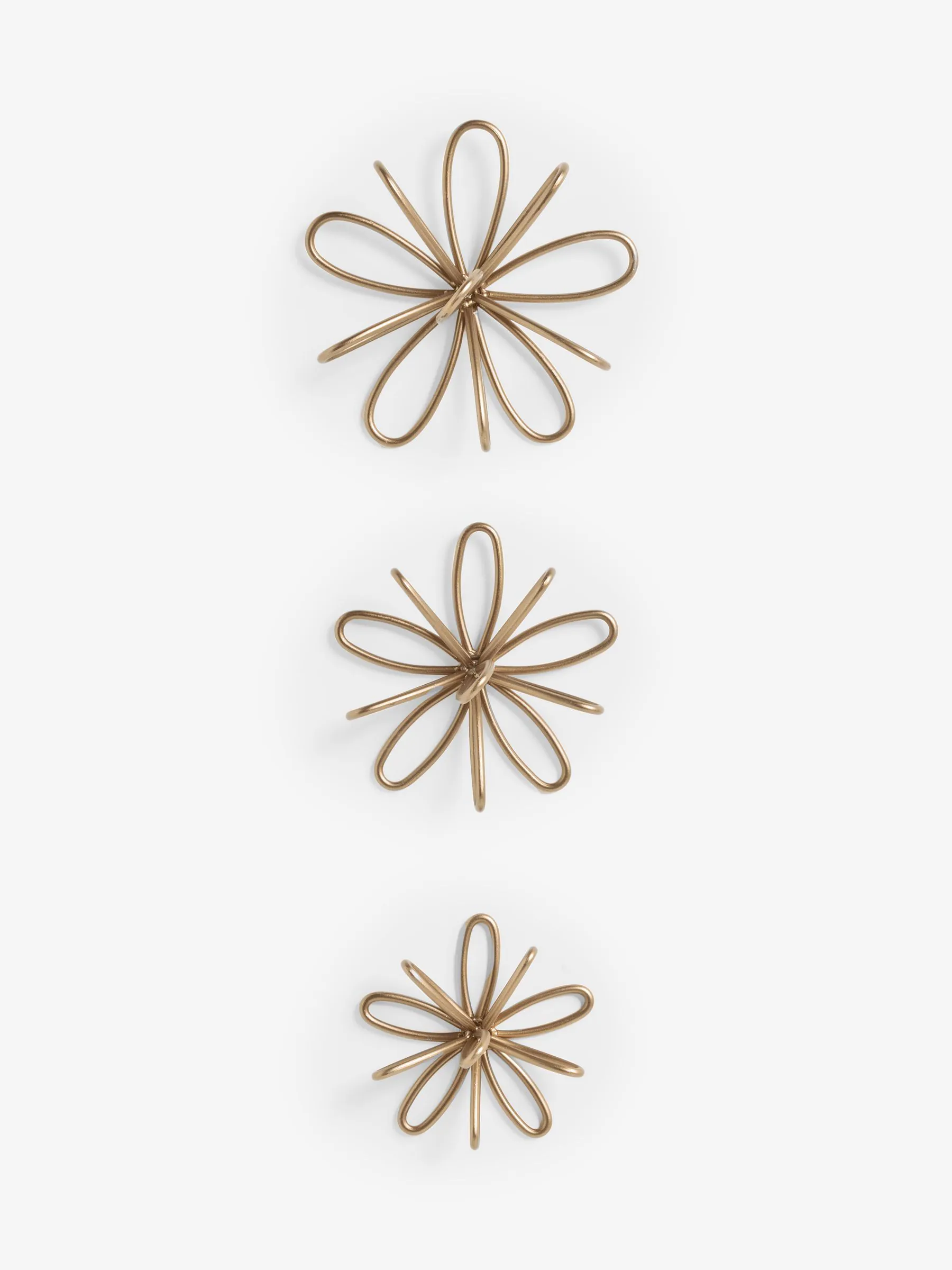 Set of 3 Metal Flower Wall Plaques