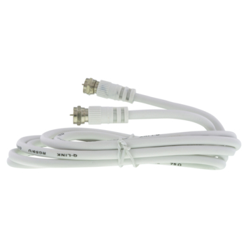 Q-Link coax kabel RG59 2 meter met F-connector wit