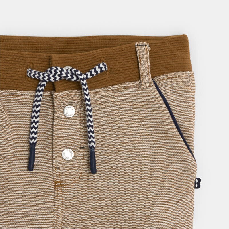 Pantalon molleton maille fantaisie marron bébé garçon Marron